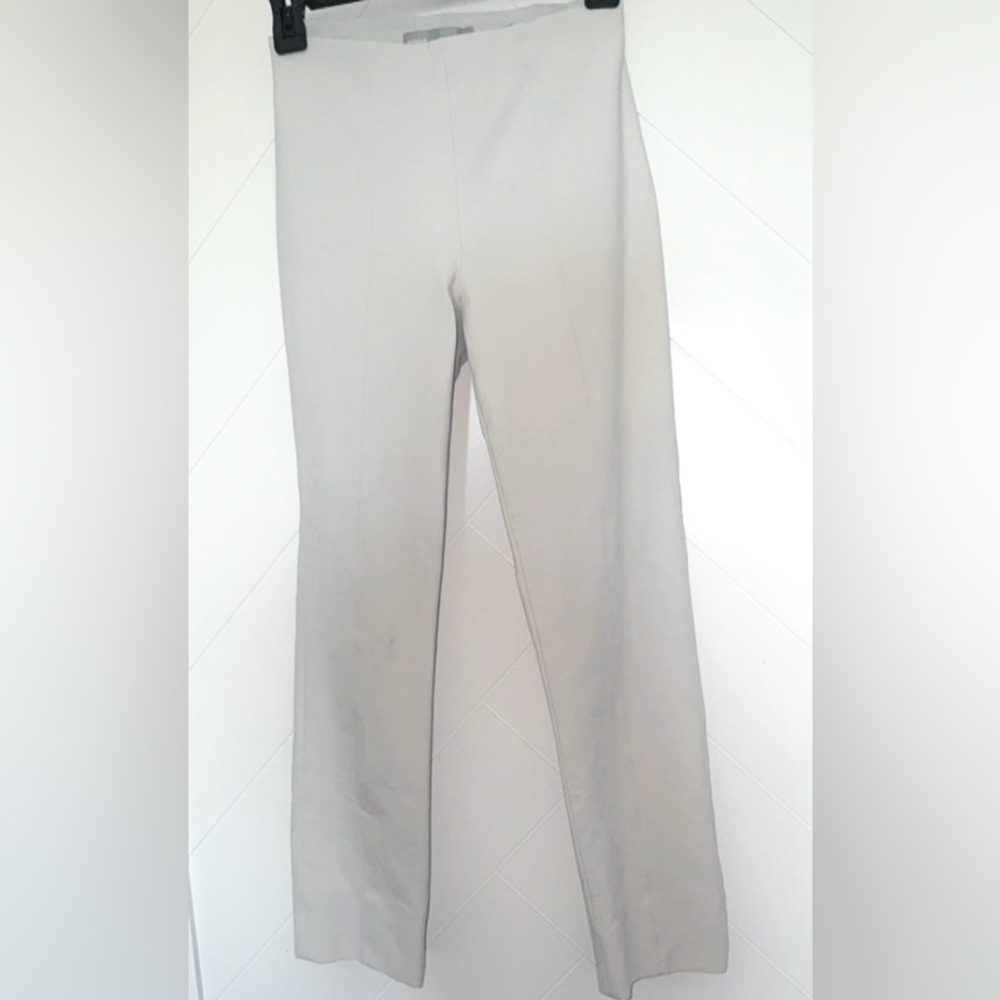 Vince stitch front seam ponte legging pants split hem Gesso light grey Medium - Picture 13 of 16